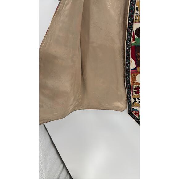 Vintage Paula Elise open front vest 90s patchwork farm novelty print size S/M - Picture 5 of 7